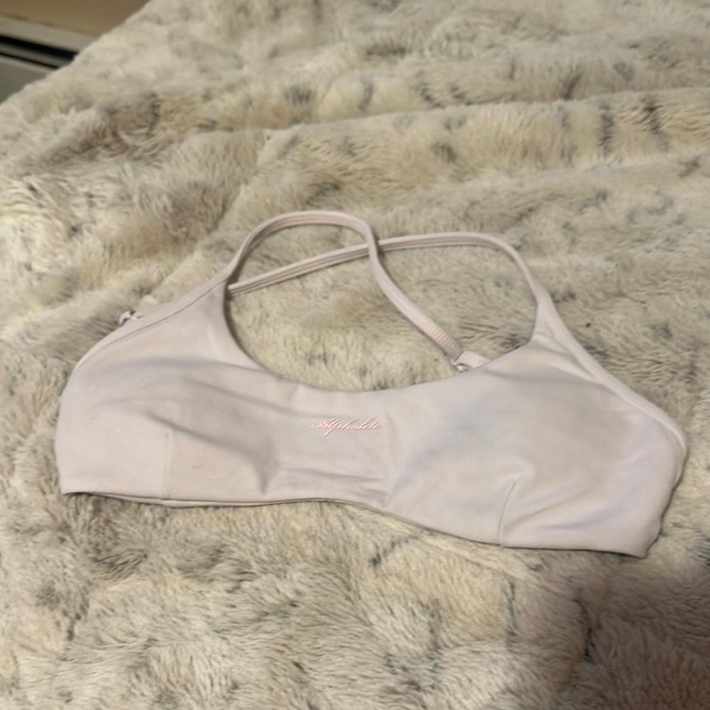 Alphalete strappy bra white xs